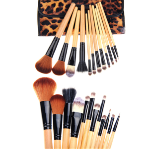 12 Piece Leopard Skin Brush Set