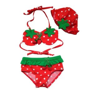 Beautiful Strawberry Swimsuits For Children