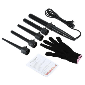 5 Professional Curling Wand Set 85W 100-240V with Heat Resistant Glove