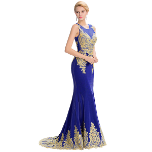 Royal Elegant Classy Prom Detailed Long Dress