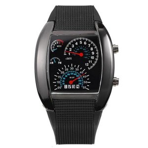 Man Car Meter Dial Silicone Strap Watches