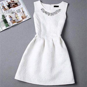 O-neck Sleeveless Solid Color Dress