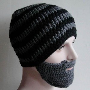 Striped Knit Ski Face Mask Hats for Man