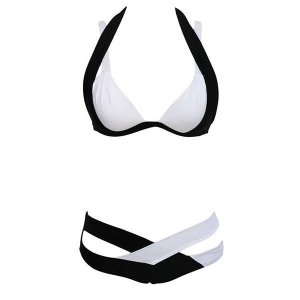 Summer StyleBlack and White Bikini Set