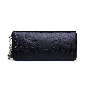 Leather Long Clutch Embossing Wallet